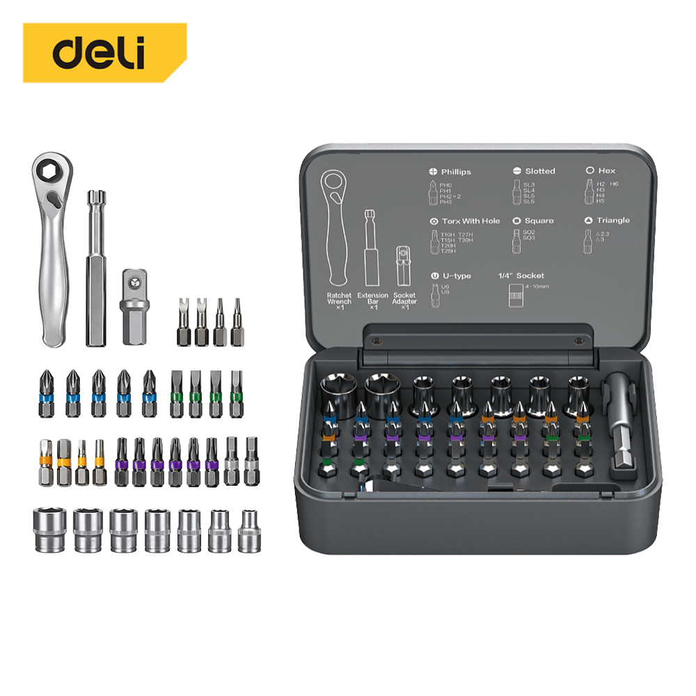 ไขควงแม่เหล็ก DELI EDL240036-GR-01 36IN1 สีเทา_0